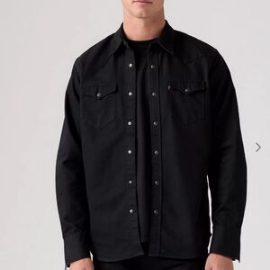 Levi's Red Tab Classic Western Black Snap Button Work Shirt Men's Medium